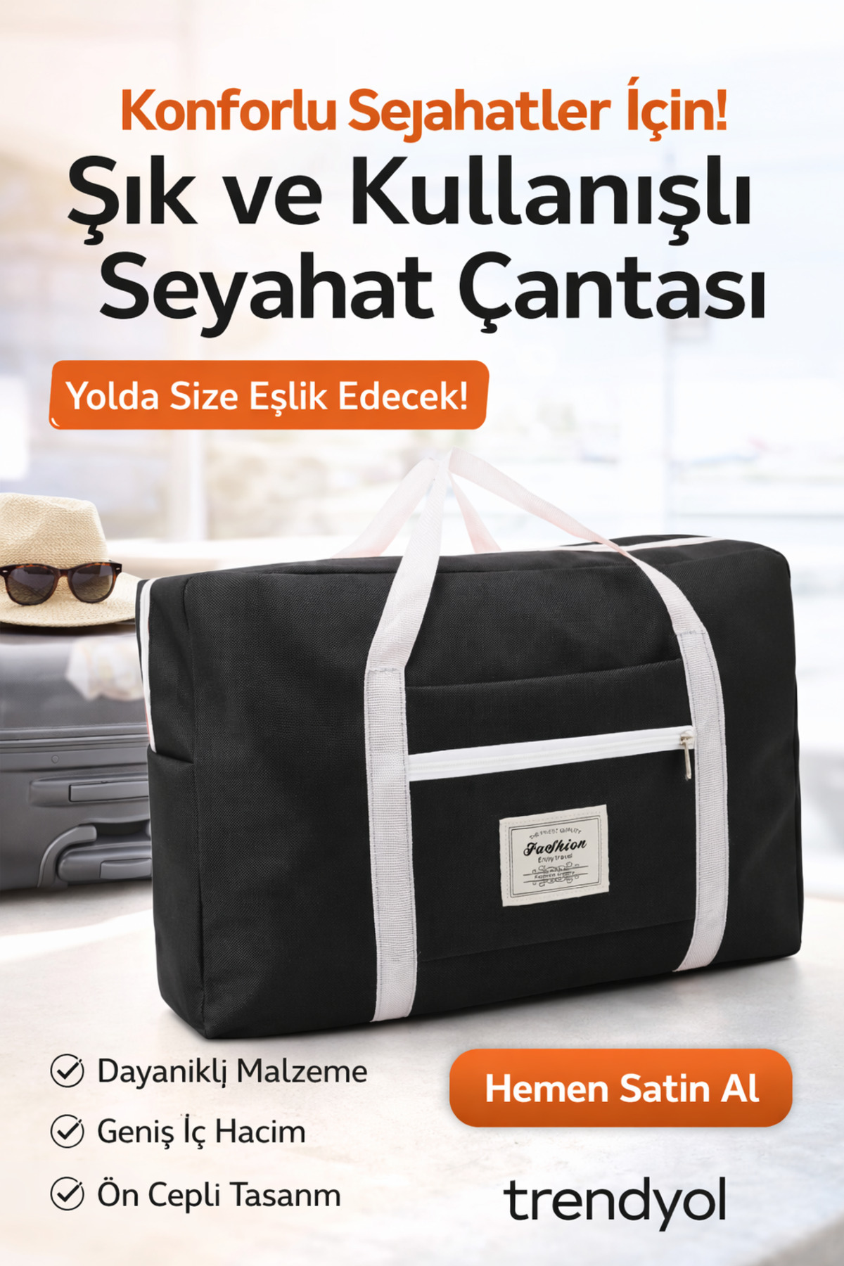 Mega Everest  Unisex Önü Cepli Uzun Askılı Kadın Ve Erkek Kullanabilir Seyahat Fitness Ve Spor Çantası - Görsel 3