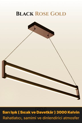 ENZO LIGHT Orion Rose Gold 3000K Lineer LED Sarkıt Avize – Kumandalı Dim Edil...