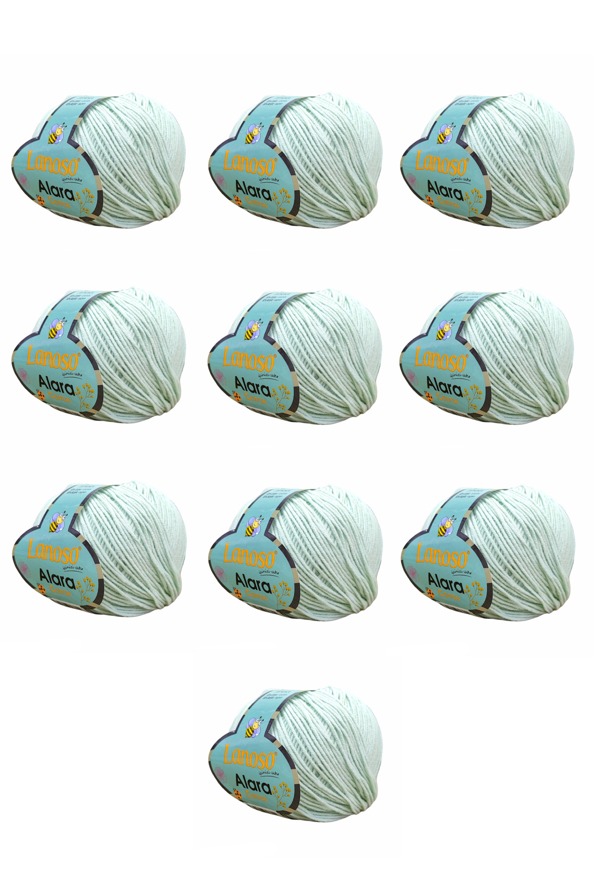 Alara Cotton 10-Pack50 g 140 m Cotton and Acrylic( 1919 )Amigurumi and Knitting Yarn