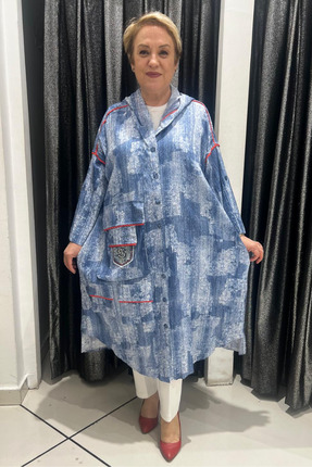 selma Büyük Beden Dekoratif Cepli Tasarım Kap