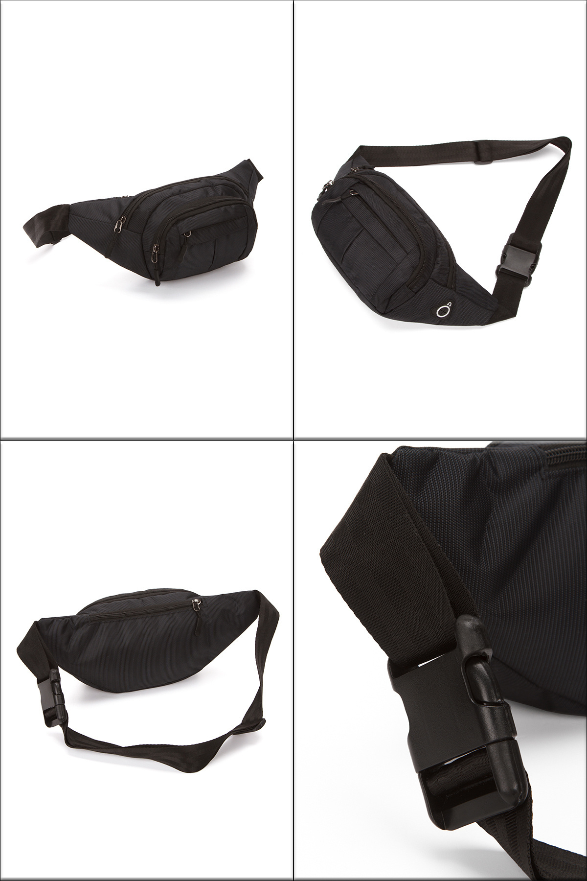 AVCA Siyah Unisex Suya Dayanıklı Çapraz Askılı Omuz Bel Çanta Günlük Yürüyüş Koşu Outdoor Çanta görsel 5