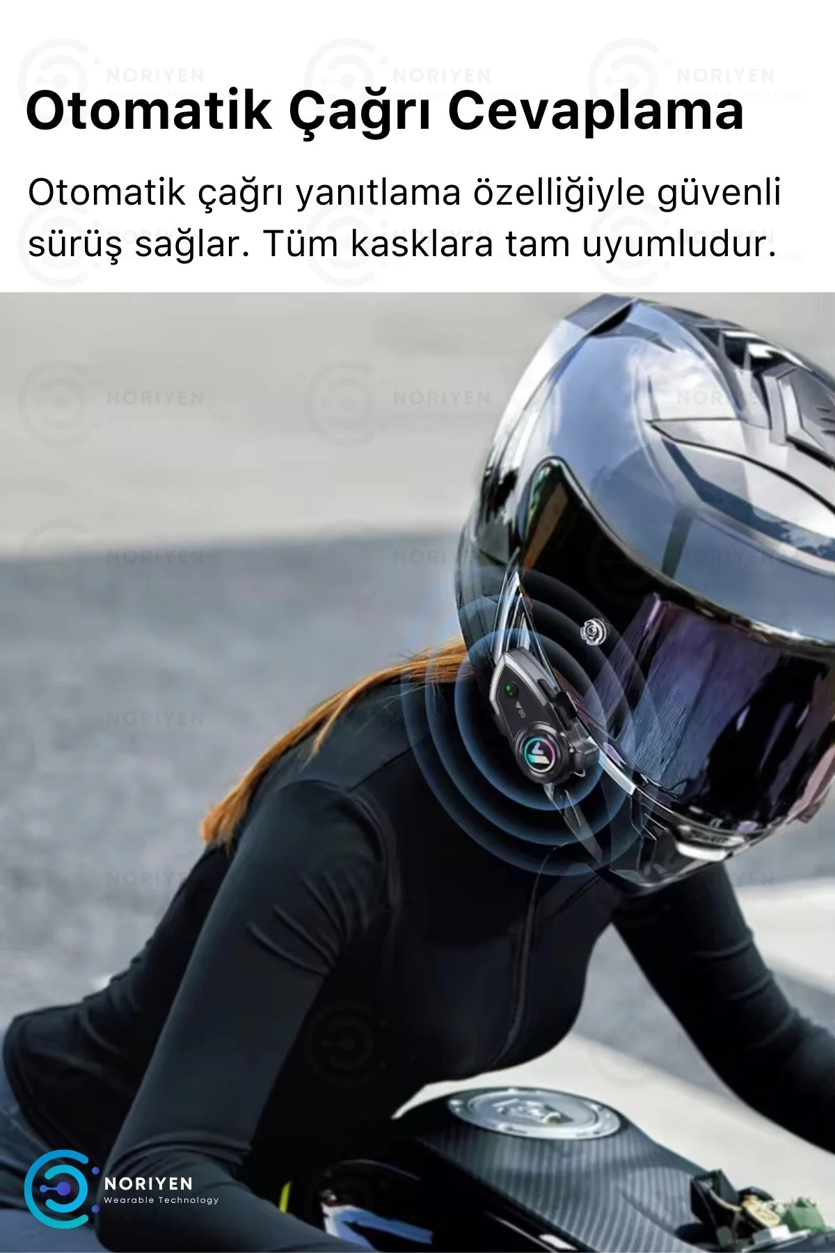 Y80 Yeni Nesil Motosiklet Kask Interkom Mikrofonlu Gürültü Engelleyici 5.3 Bluetooth Işıklı Kulaklık