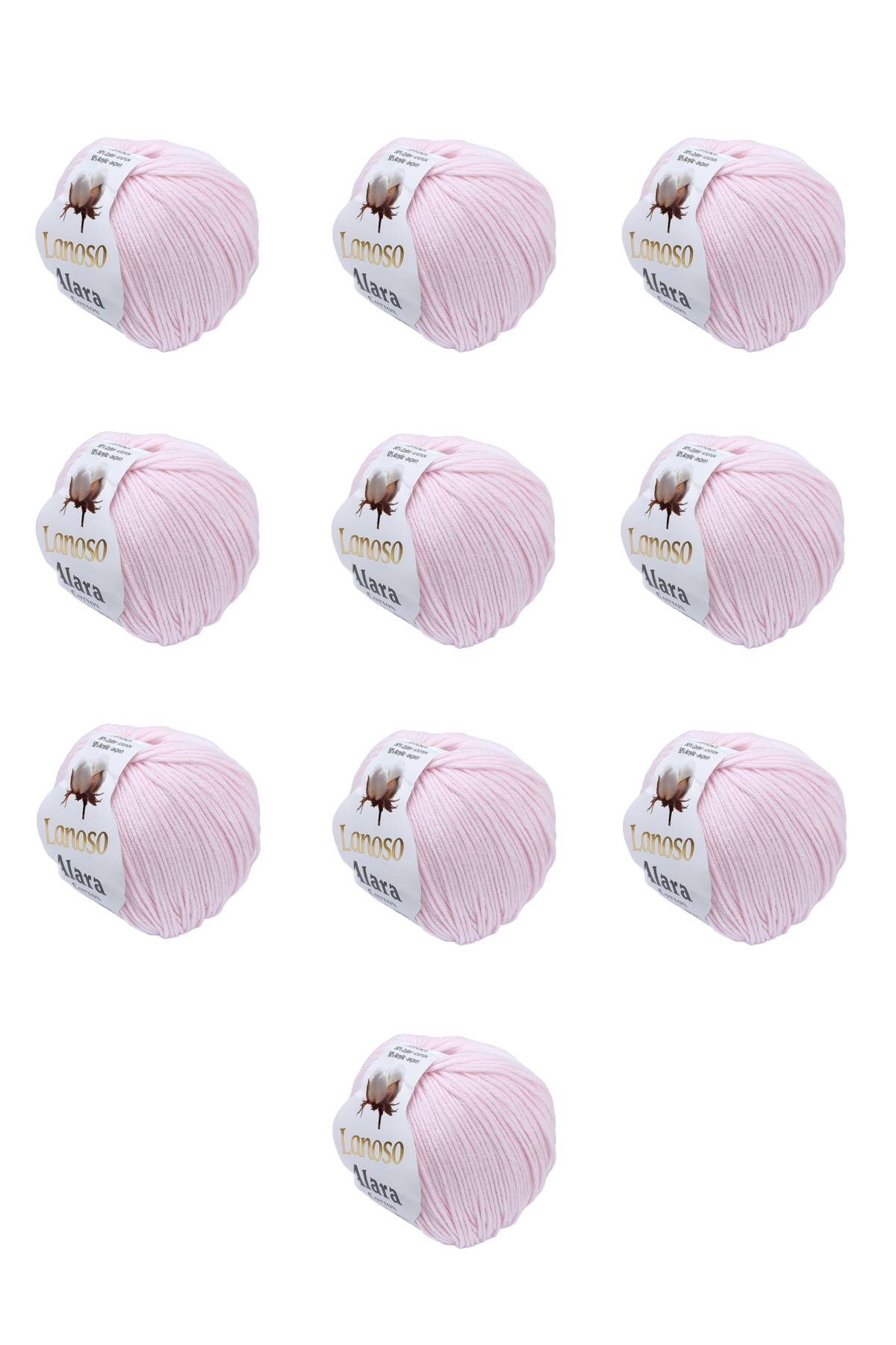 Alara Cotton 10-Pack50 g 140 m Cotton and Acrylic( 1931 )Amigurumi and Knitting Yarn