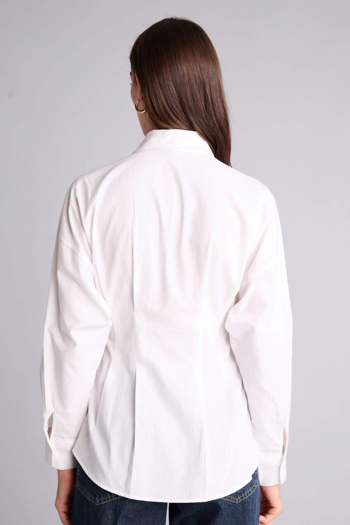 Defacto  Fıtted Poplin Gömlek G8610AX26SP - Görsel 5