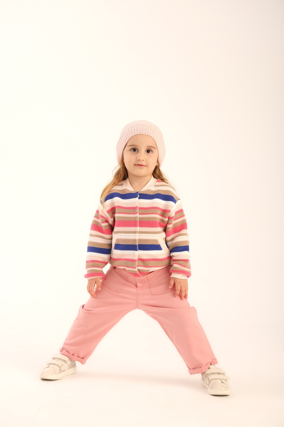 Patique Kids Rengarenk Çizgili Düğmeli Organik Pamuklu Triko Kız Çocuk Hırka fotoğrafı 3 (önizleme)