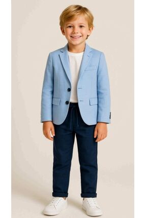 Alin Alp 9-14 Yaş Erkek Çocuk Mavi Blazer Ceket Pantolon Takım-14 Y