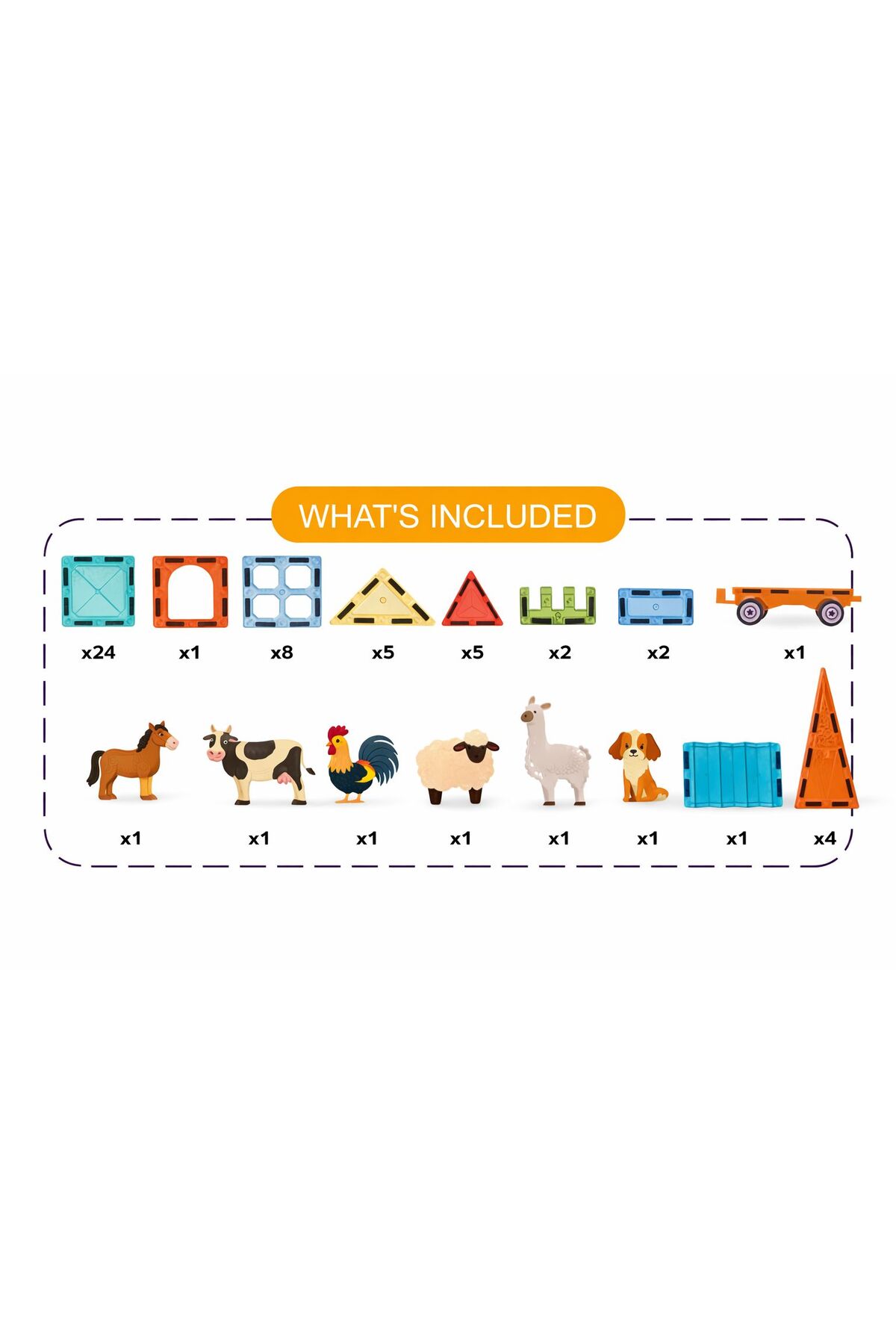 SİNKA Manyetik Yapı Blokları Hayvanlar Çiftlik 3D Renkli Mıknatıslı 52 Parça Manyetik Blok Eğitici Oyunset fotoğrafı 2 (önizleme)