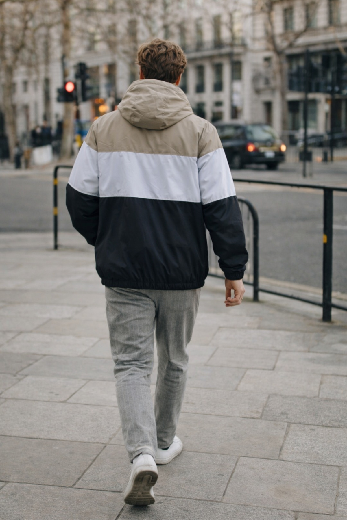 DAMGA JEANS Erkek Renkli Trend Beyaz Fermuarlı Yağmurluk görsel 6