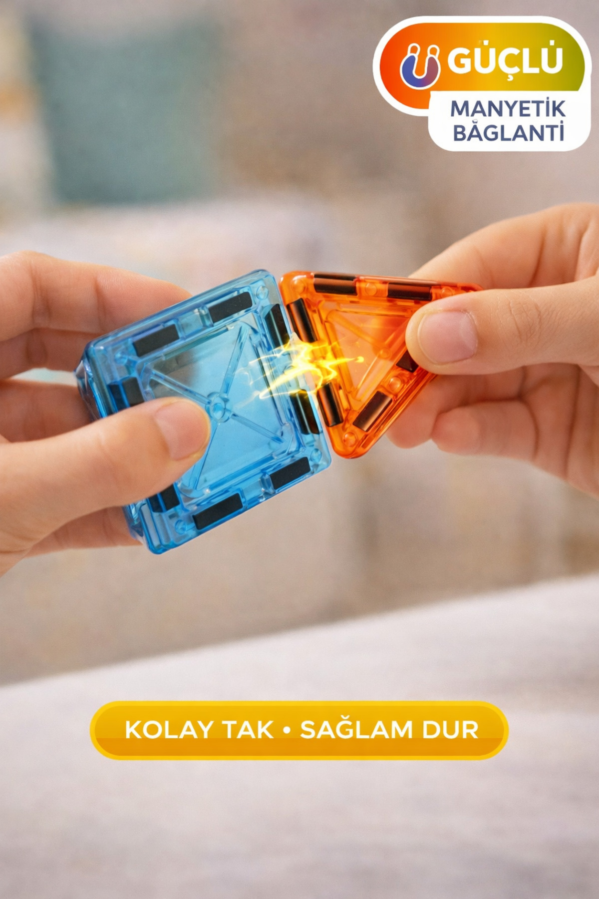 TOYFEST 43 Parça Manyetik Blok Seti – Eğitici Zeka Oyunu, Renkli 3D Yapı Oyuncağı 3+ Yaş I 5.5 cm fotoğrafı 2 (önizleme)