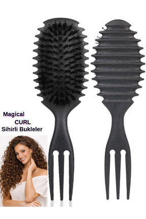 SheMask Bukle Tarağı Magical Curl Saç Fırçası ve Tarak Sihirli Tarak Saç Şeki...