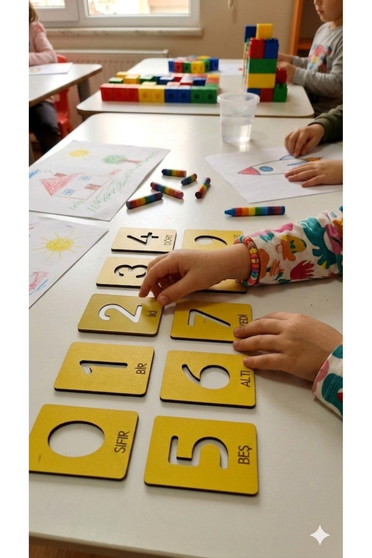 MUKEdu Ahşap Eğitici Rakam Tanıma Kartları (0-9 Set) - Okul Öncesi Montessori Materyali fotoğrafı 2 (önizleme)