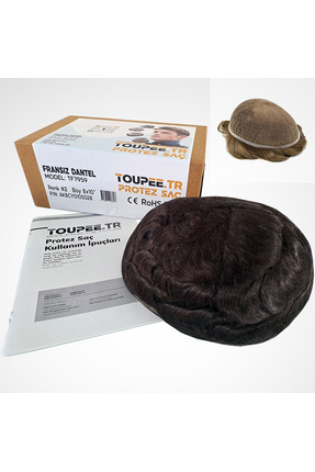 TOUPEE .tr TF7959 Fransız Dantel Erkekler İçin Protez Saç, %130 Yoğunluklu Re...