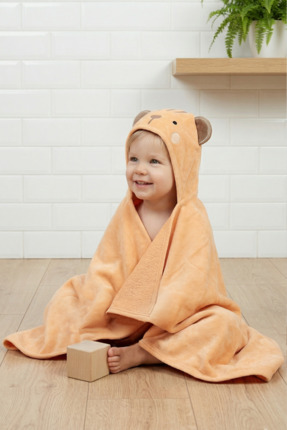 ZaSu Shop Kaplan Kapüşonlu Bebek Banyo, Kundak ve Plaj Havlusu %100 Pamuk