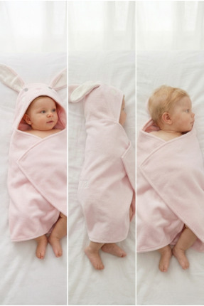 ZaSu Shop Tavşan Kapüşonlu Bebek Banyo, Kundak ve Plaj Havlusu - %100 Pamuk -...