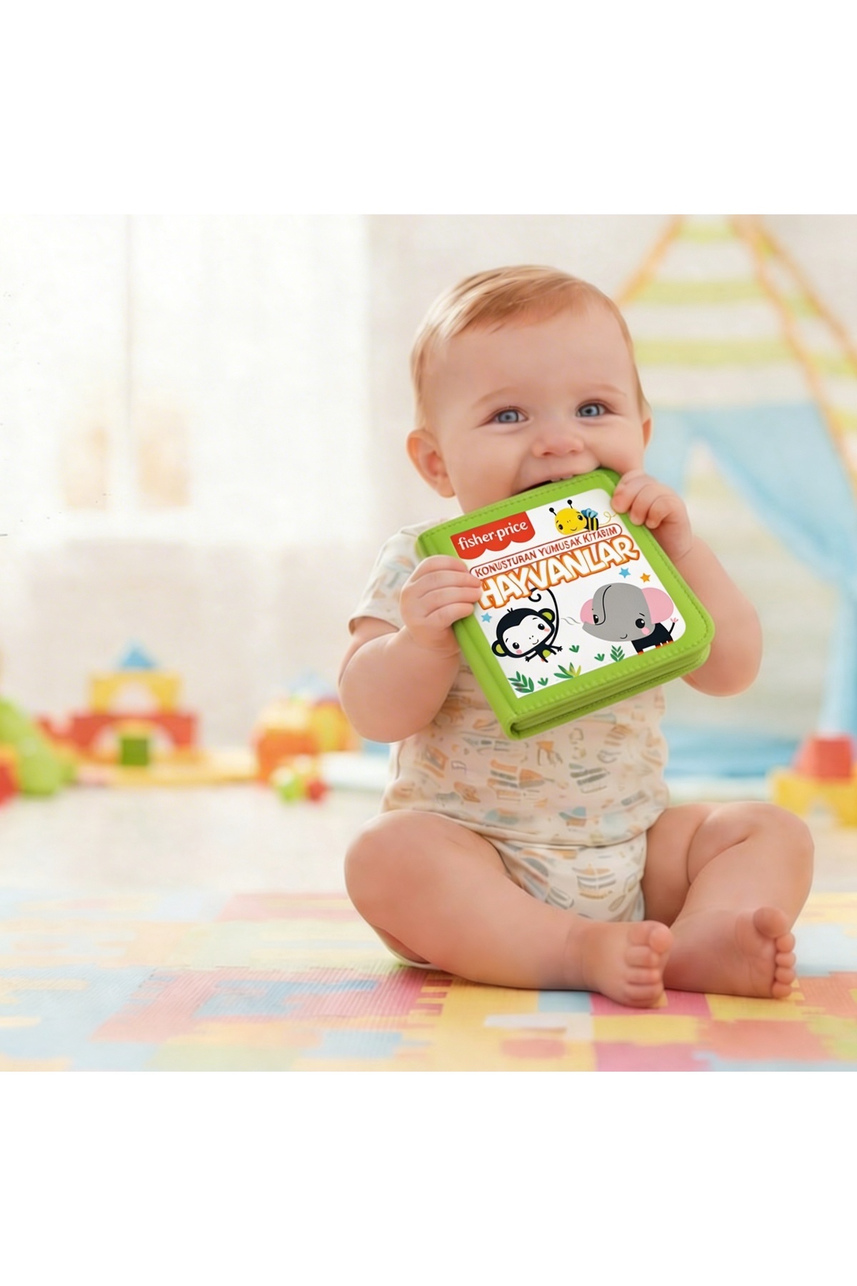 Fisher Price Konuşturan Bebek Kitabı Hışırtılı Sesli, Duyusal, Zeka Gelişim 0-3 Yaş Kitap Eğitim Seti (Hayvanlar) fotoğrafı 5 (önizleme)