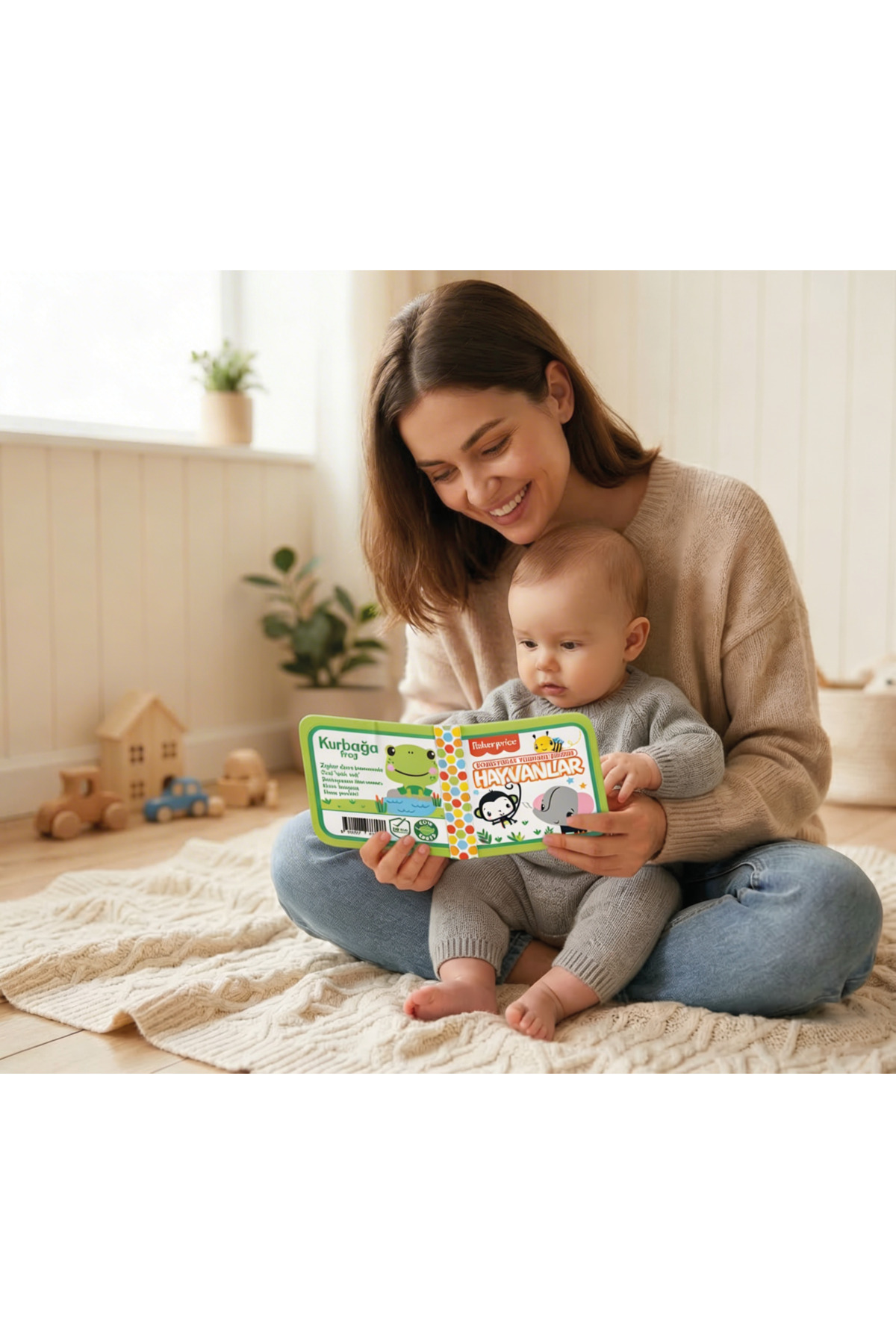 Fisher Price Konuşturan Bebek Kitabı Hışırtılı Sesli, Duyusal, Zeka Gelişim 0-3 Yaş Kitap Eğitim Seti (Hayvanlar) fotoğrafı 4 (önizleme)