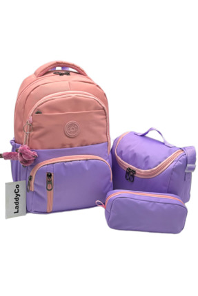 LaddyCo Suya Dayanıklı İlk Okul Çantası 3'lü Seti Unisex Çocuk İlkokul Çantas...
