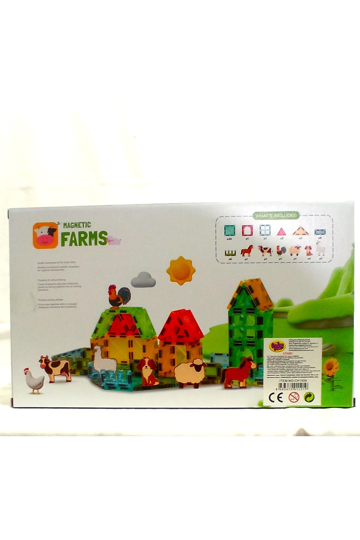 Pufline Manyetik Farms Yapı Blokları Tam 70 Parça Mıknatıslı Renkli Hayvanlar Çiftliği fotoğrafı 5 (önizleme)