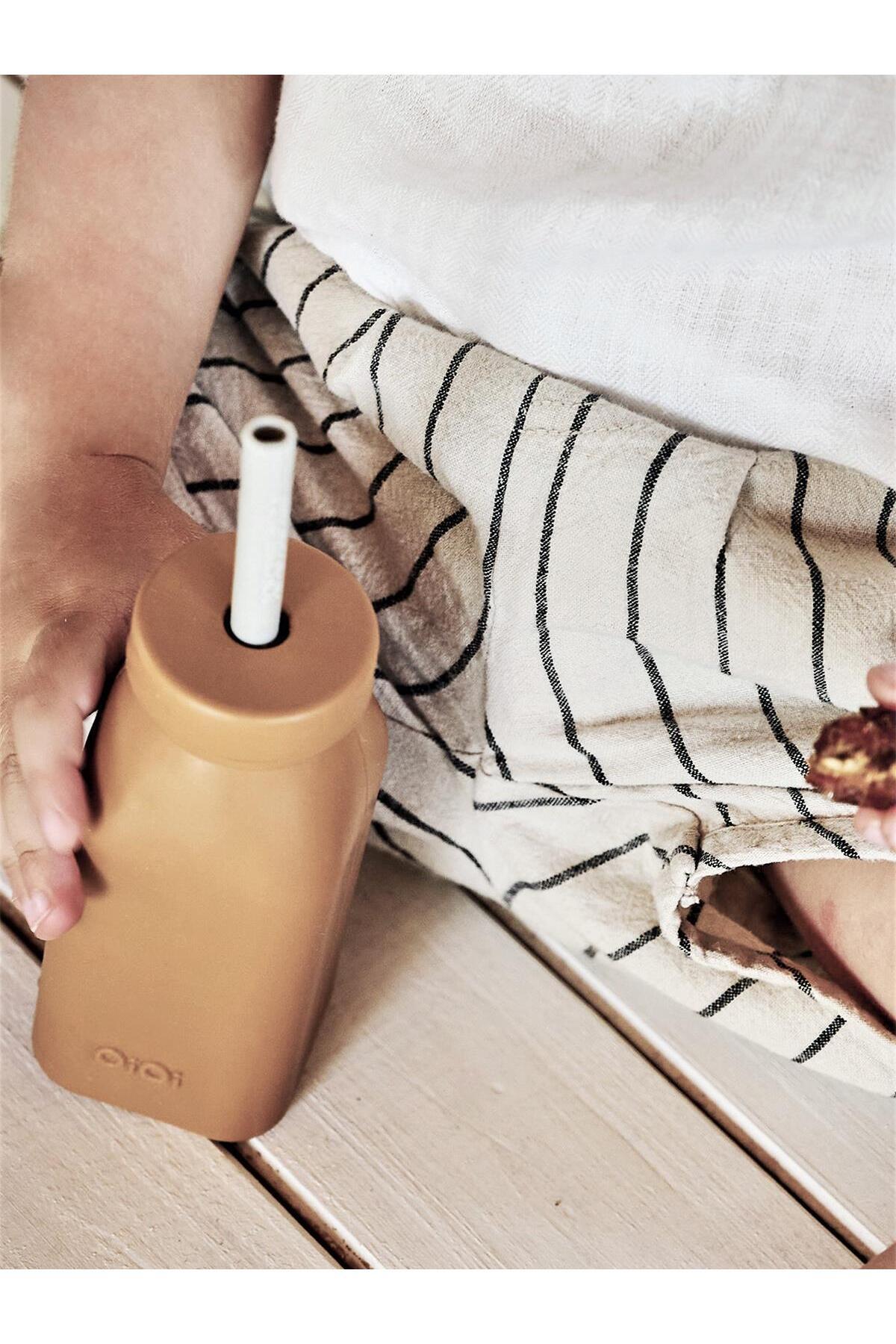 OiOi Minik-O Şişe+ Pipet 6 Ay - Bej fotoğrafı 3 (önizleme)