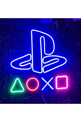 BACK Playstation 5 Logo Neon Led Dekoratif Duvar Aydınlatma-Gamer Neon Duvar ...