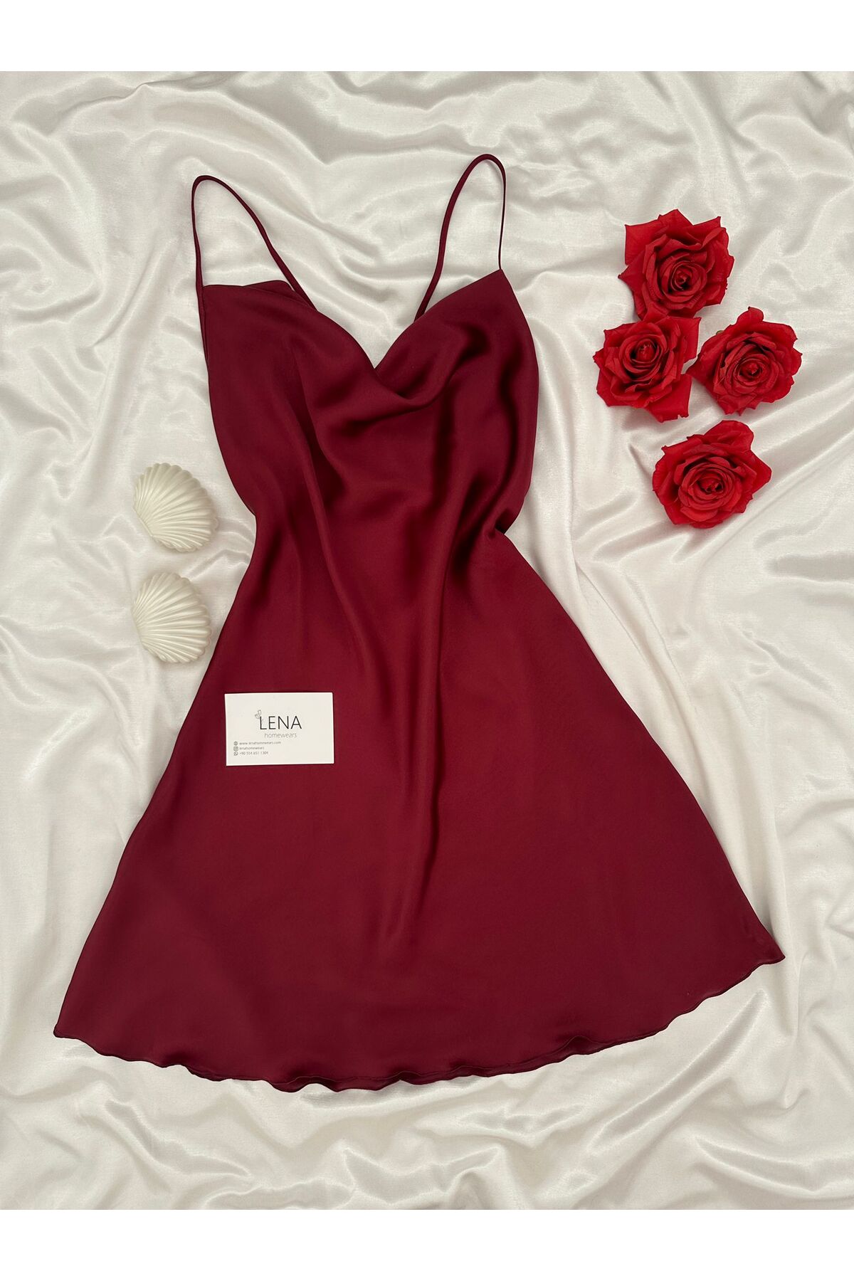 Women's Degaje Collar Satin Nightgown