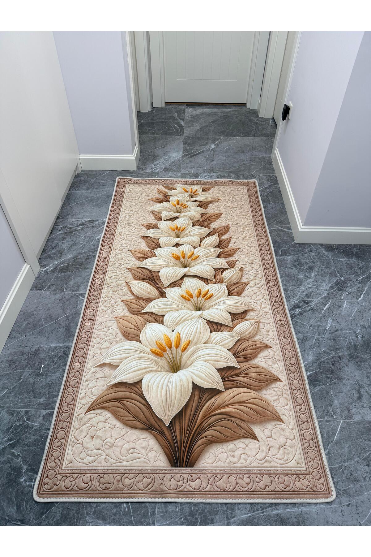 Digital Printing Washable Anti-Slip Base Decorative Living Room Kitchen Rug Runner