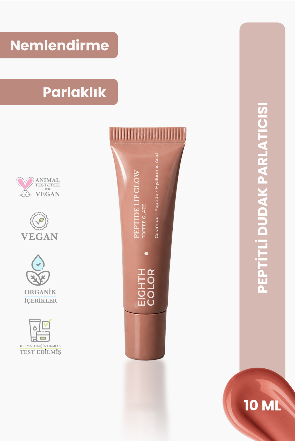 EIGHTH COLOR Toffee Glaze: Peptide Lip Glow - Fiyatı, Yorumları
