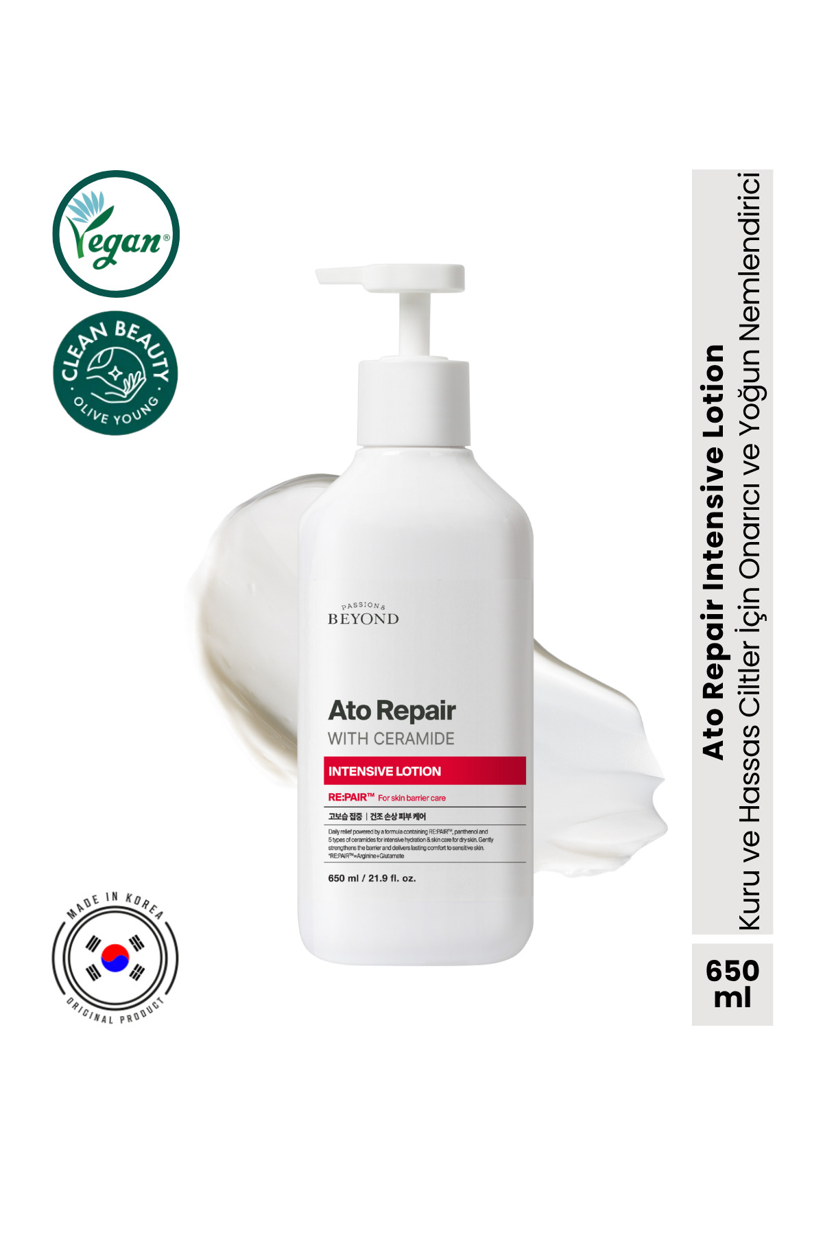 Passion&Beyond ATO Repair Intensive Lotion 650 ml Seramid Hyaluronik Asit Panthenol Vücut Losyonu — 10275518