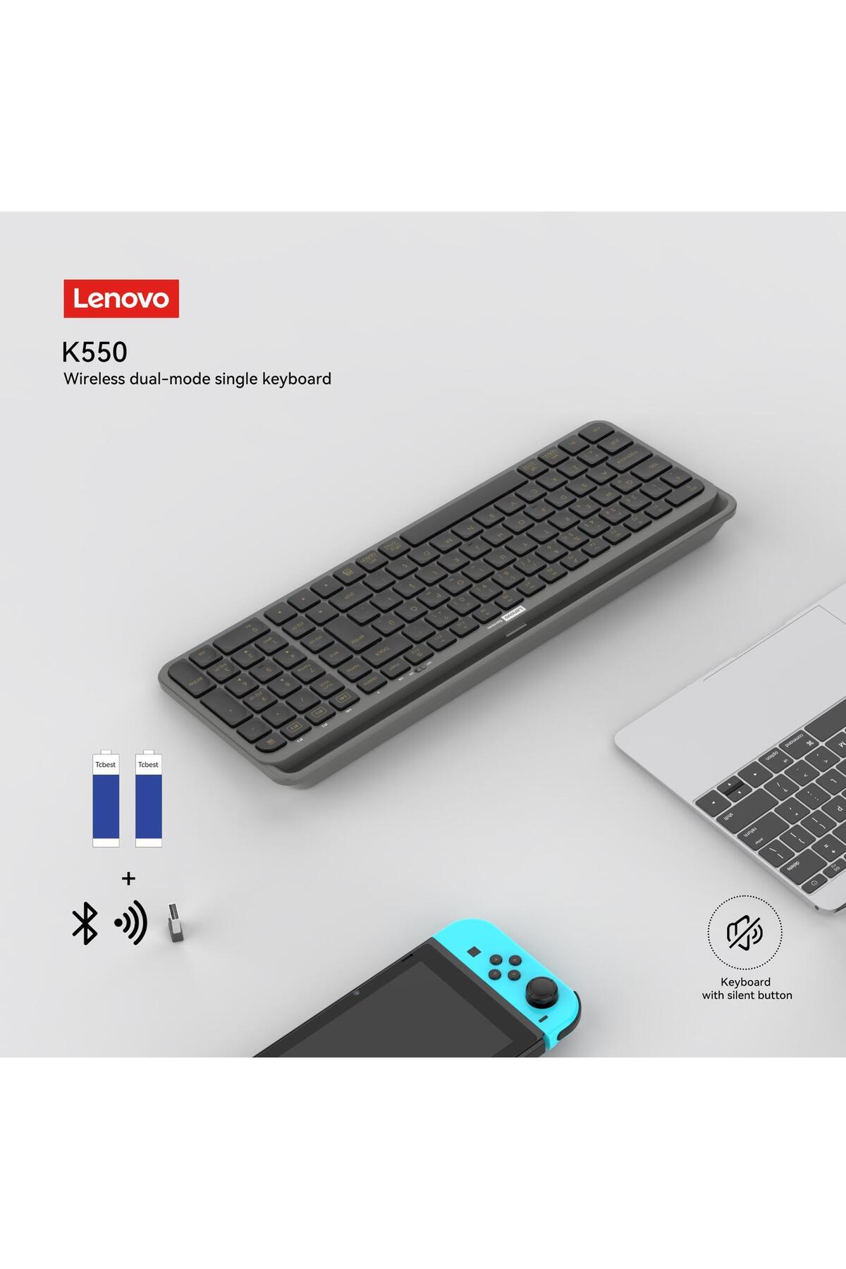پایه تبلت K550 با بلوتوث + کیبورد بی‌سیم دو حالته ساکت 2.4 گیگاهرتز Q ترکی