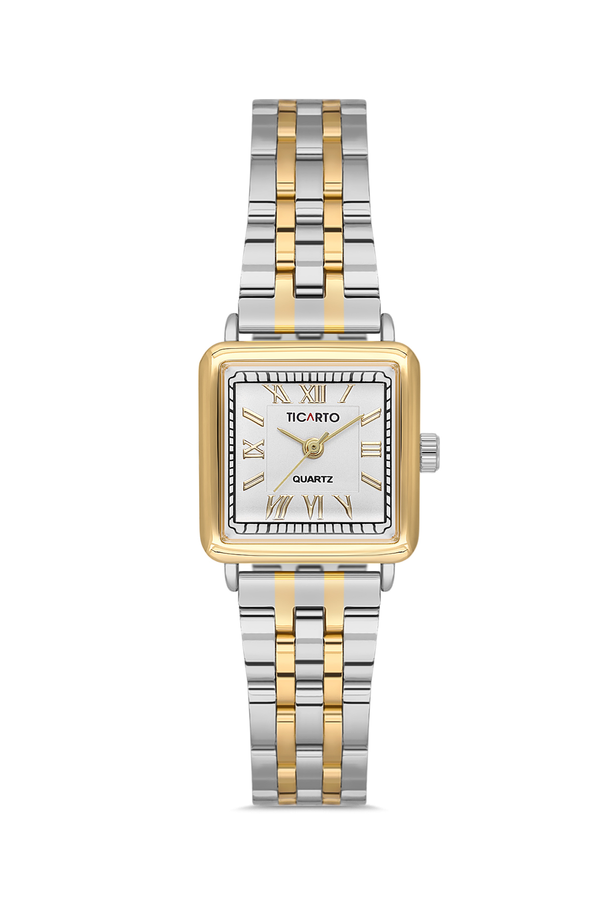 Women's Dual Color Square Metal Wrist Watch TCTSS000103S0477