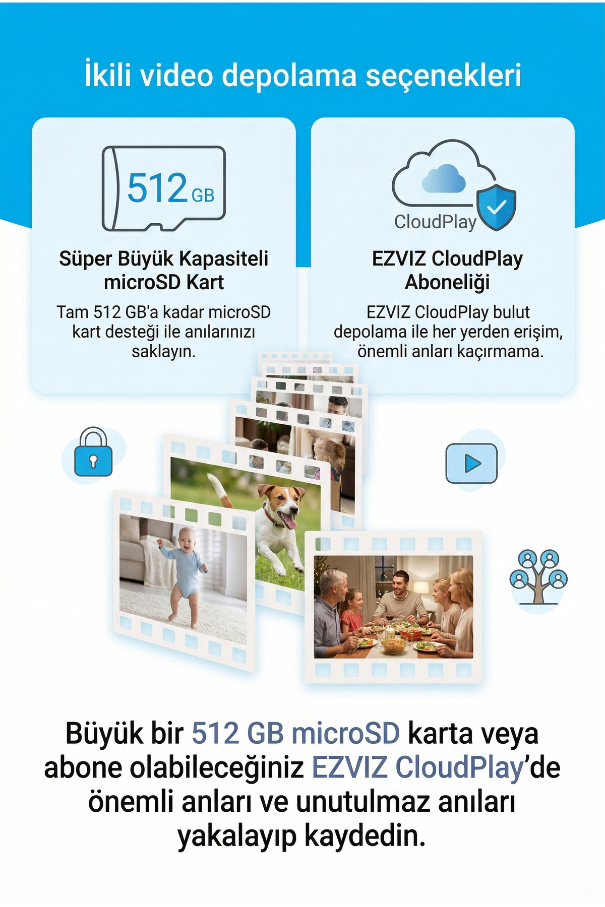 BAFRA LİHGTİNG Akıllı Ev Wi-Fi Kamerası, 2 MP 108° Geniş Açılı, Küp Güvenlik Kamera, Ses-İnsan Algılayan Bebek Kame fotoğrafı 4 (önizleme)