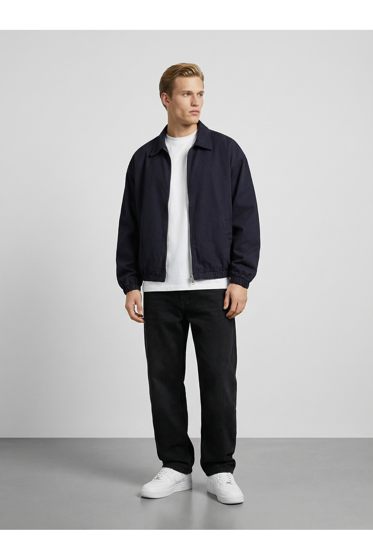 maroni  Erkek bordo pamuklu gabardin kumaş klasik yaka bel ve kol lastikli fermuarlı ceket