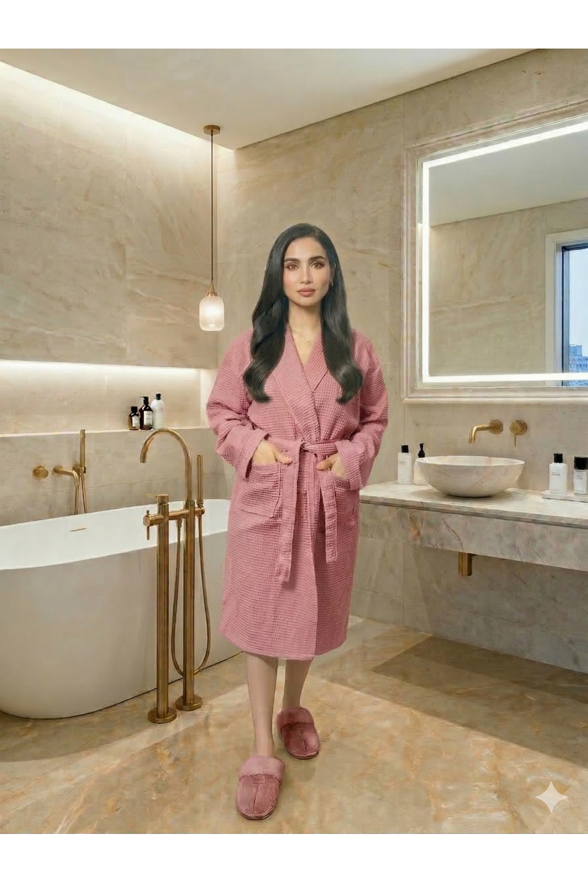 Damlaiso Sauna Otel Spa Bornozu Waffle Pike Yazlık - Fiyatı, Yorumları
