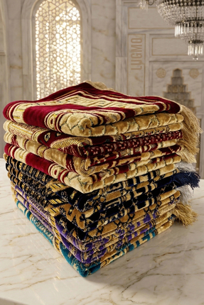 LUGMO 10 Adet Kadife Seccade Karışık Renkli (70cmx110cm 400gr) Hac Ve Umre He...