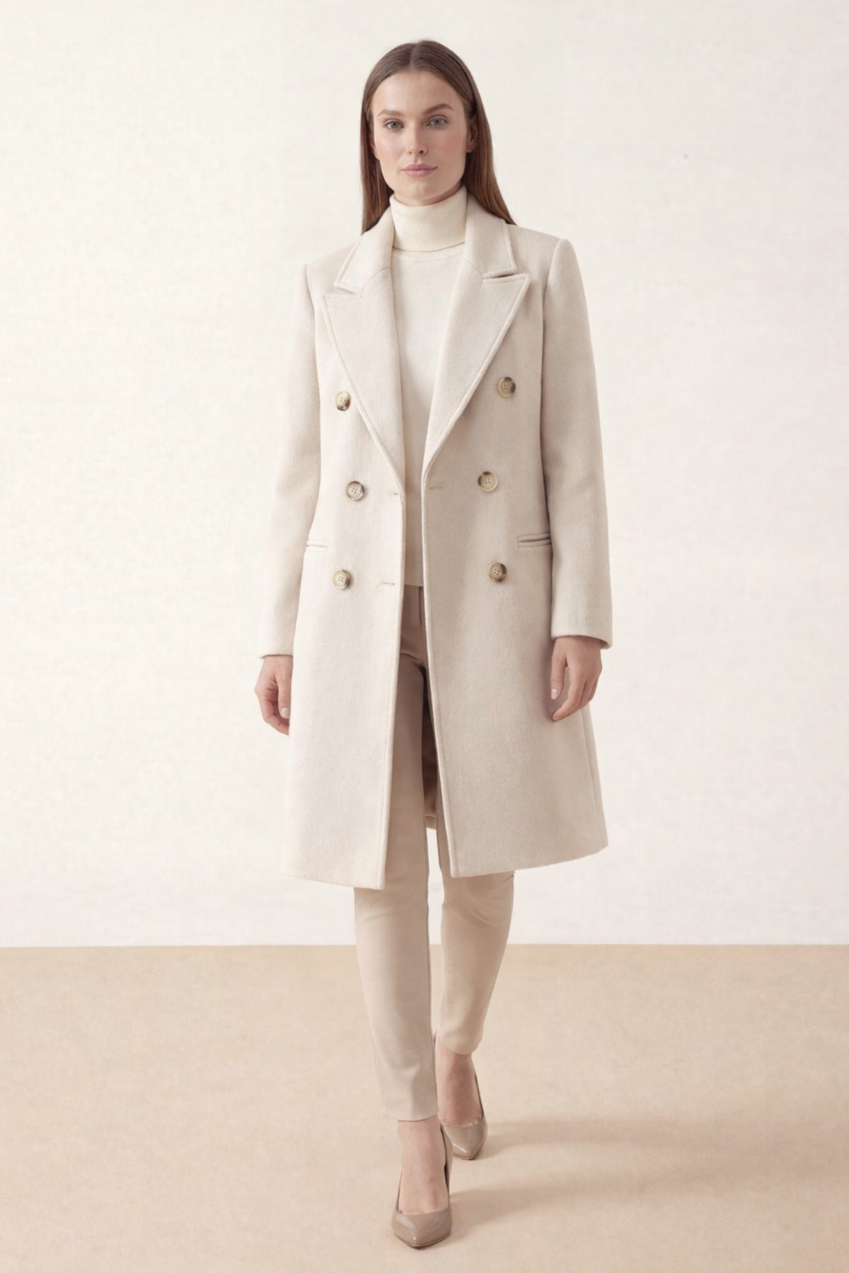 bagis  Bagi's Fleto Cep Kaşe Kaban EKRU - Görsel 2