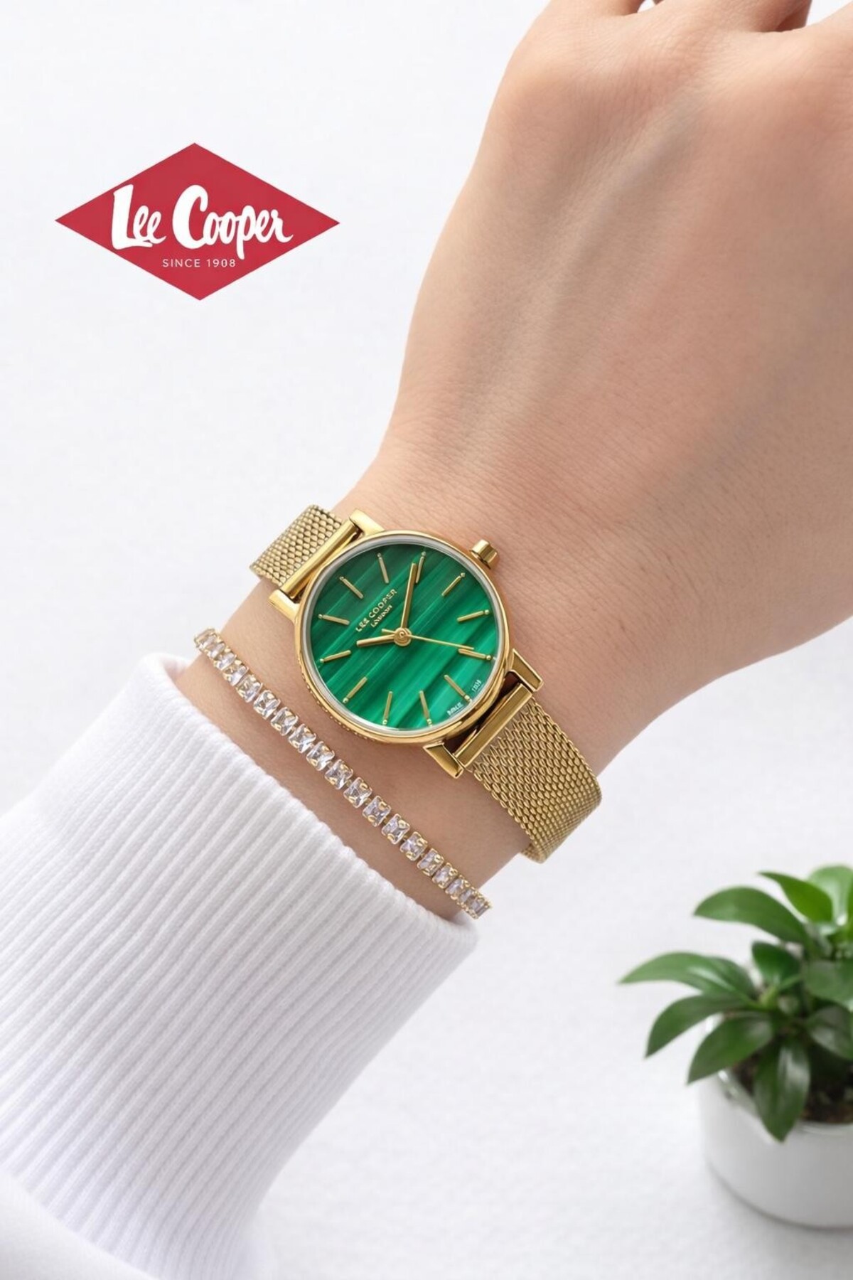 Small Case Vintage Wicker Strap 2 Years Warranty 3 Atm Women Wrist Watch+Bracelet 08292.170