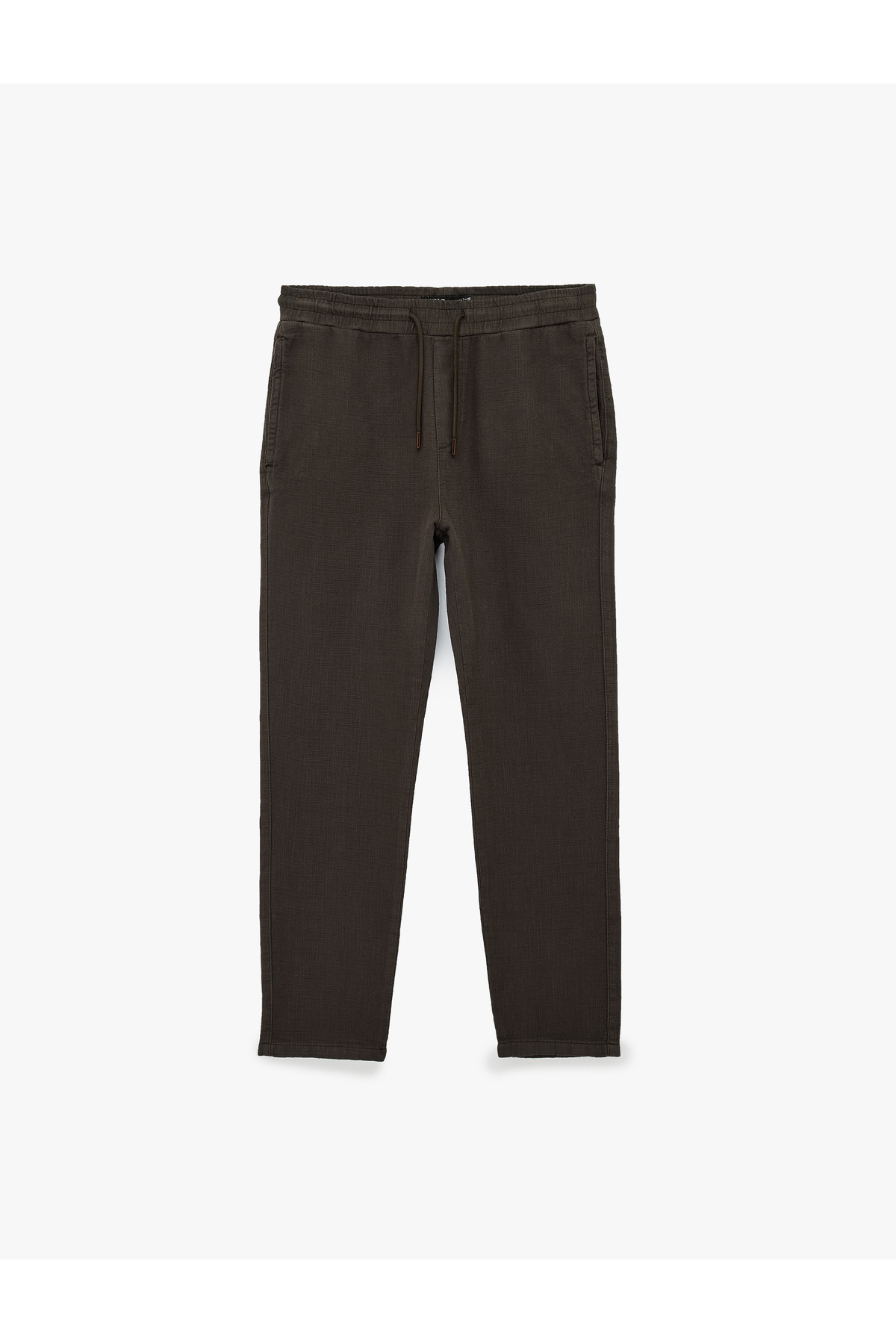 Regular Fit Pamuklu Cepli Beli Bağcıklı Pantolon — قهوه‌ای 6SAM40009IW — تصویر 3 از 5