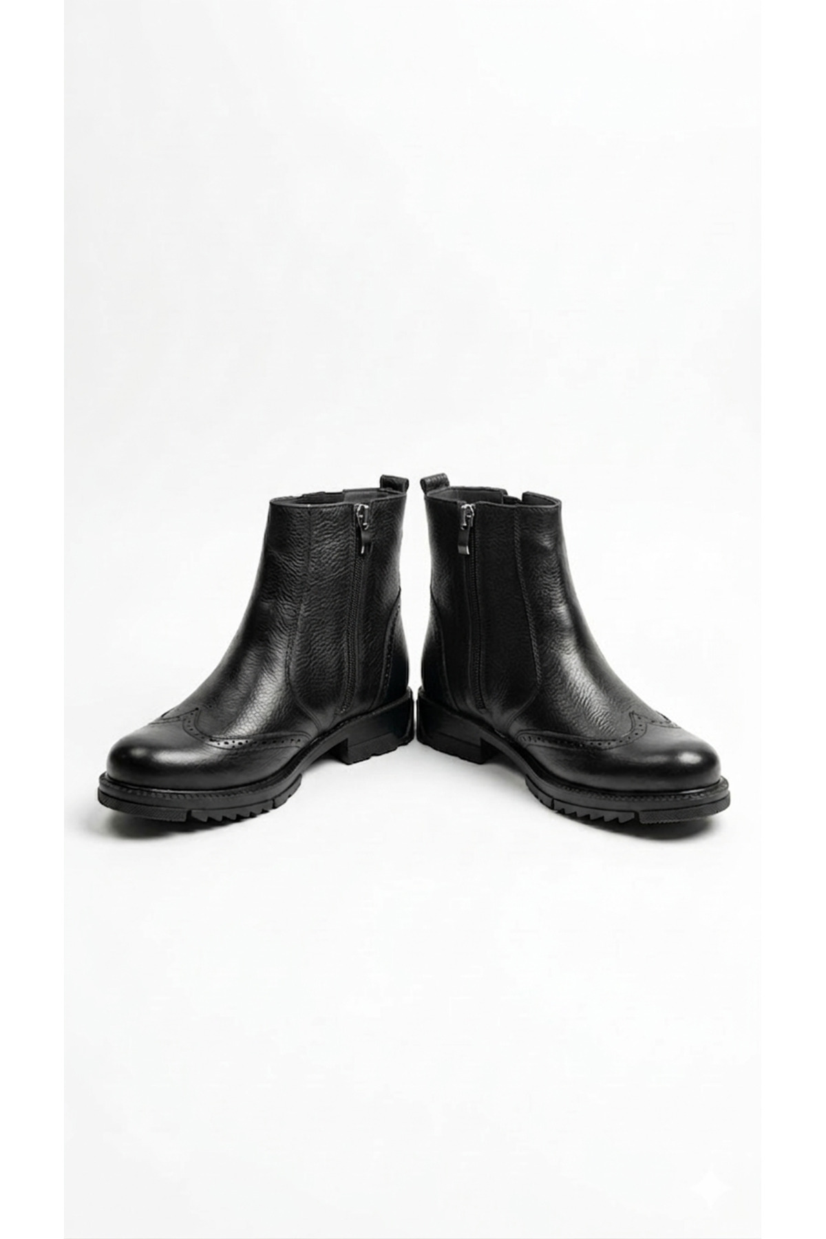 İNSETTO  Hakiki Deri Erkek Bot Fermuarlı Kışlık Kaymaz Taban İç Kısmi Tüylü BOT - Görsel 3