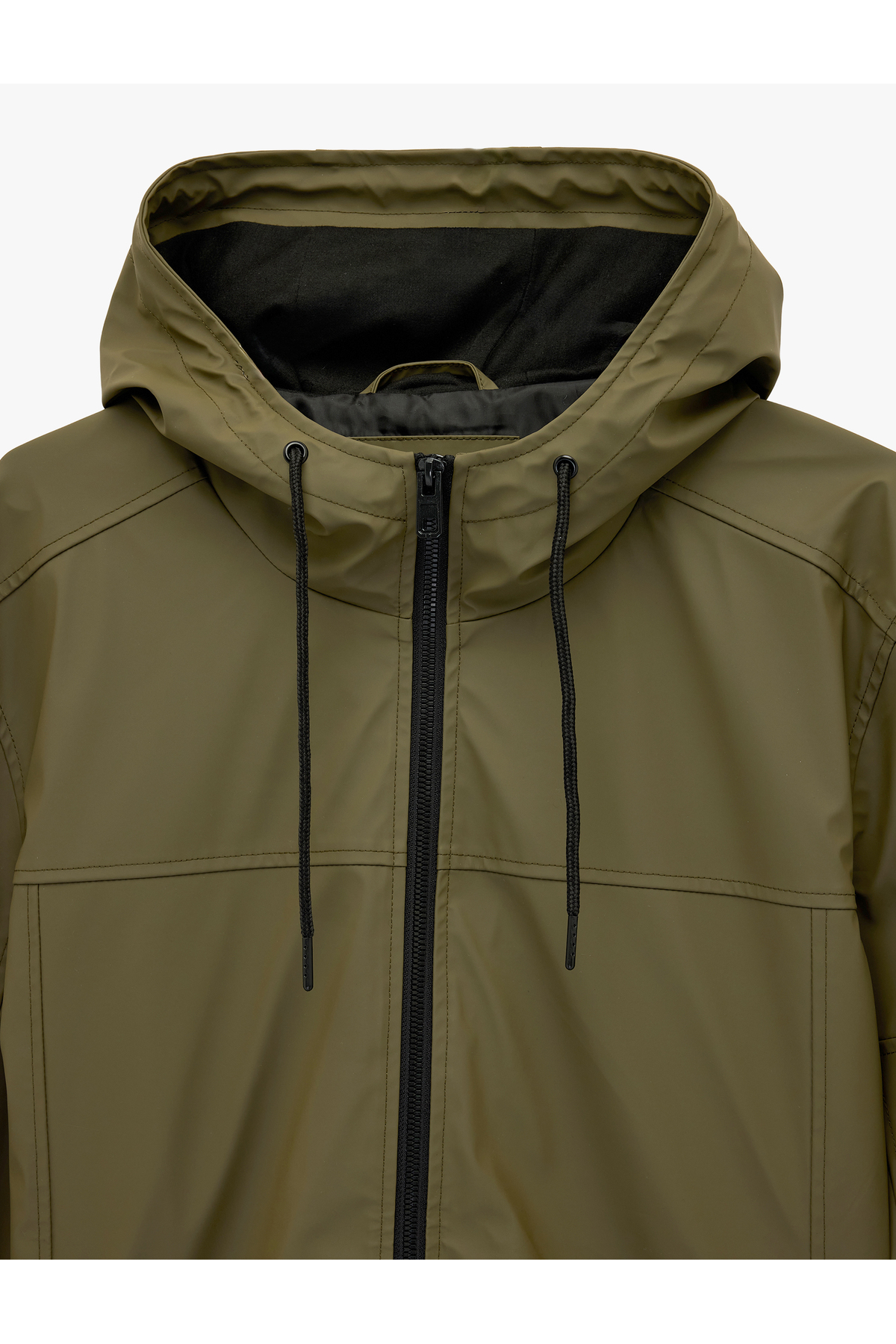 Koton  Uzun Kollu Fermuarlı Slim Fit Kapşonlu Yağmurluk - Görsel 5