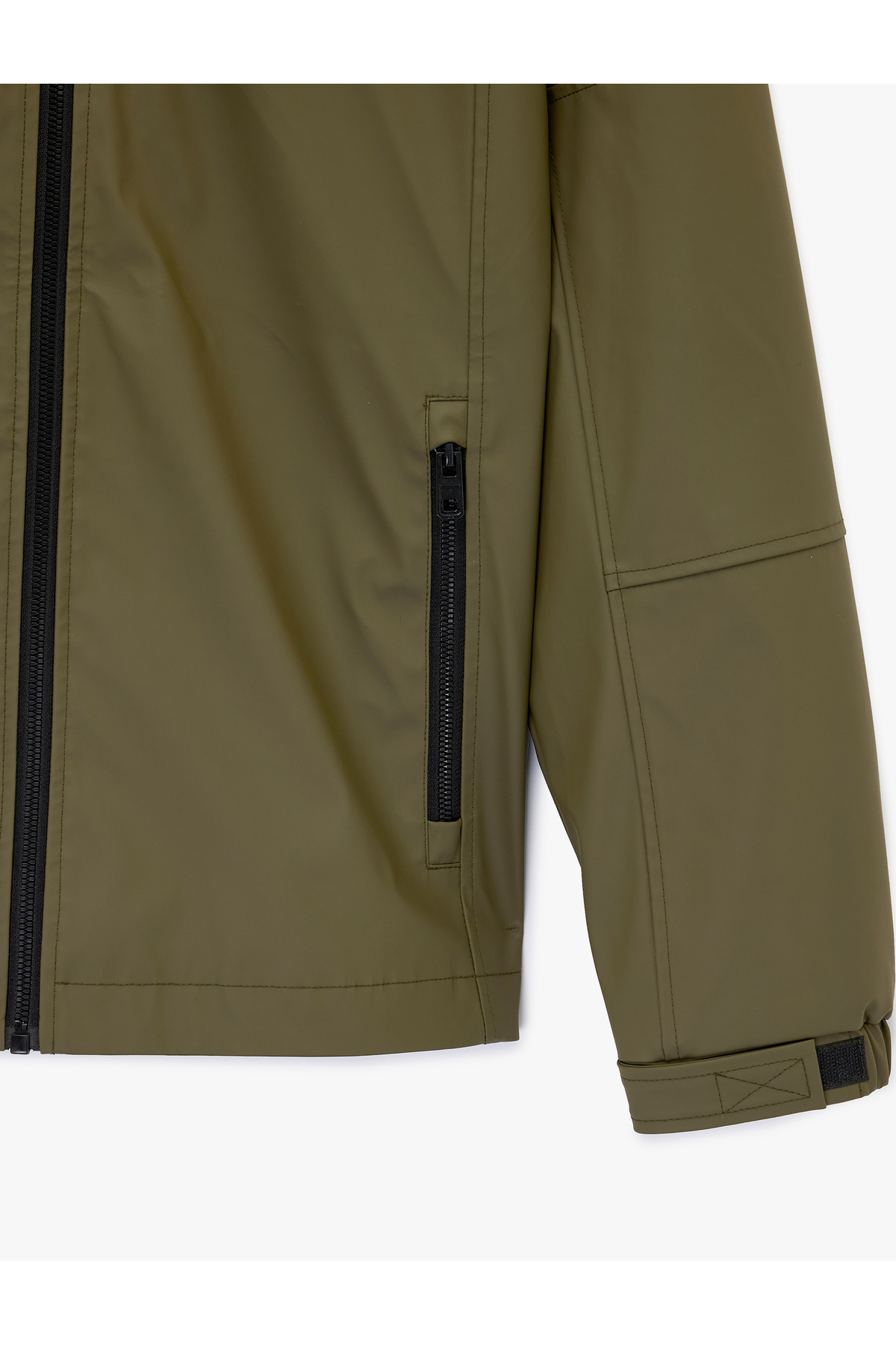 Koton  Uzun Kollu Fermuarlı Slim Fit Kapşonlu Yağmurluk - Görsel 7