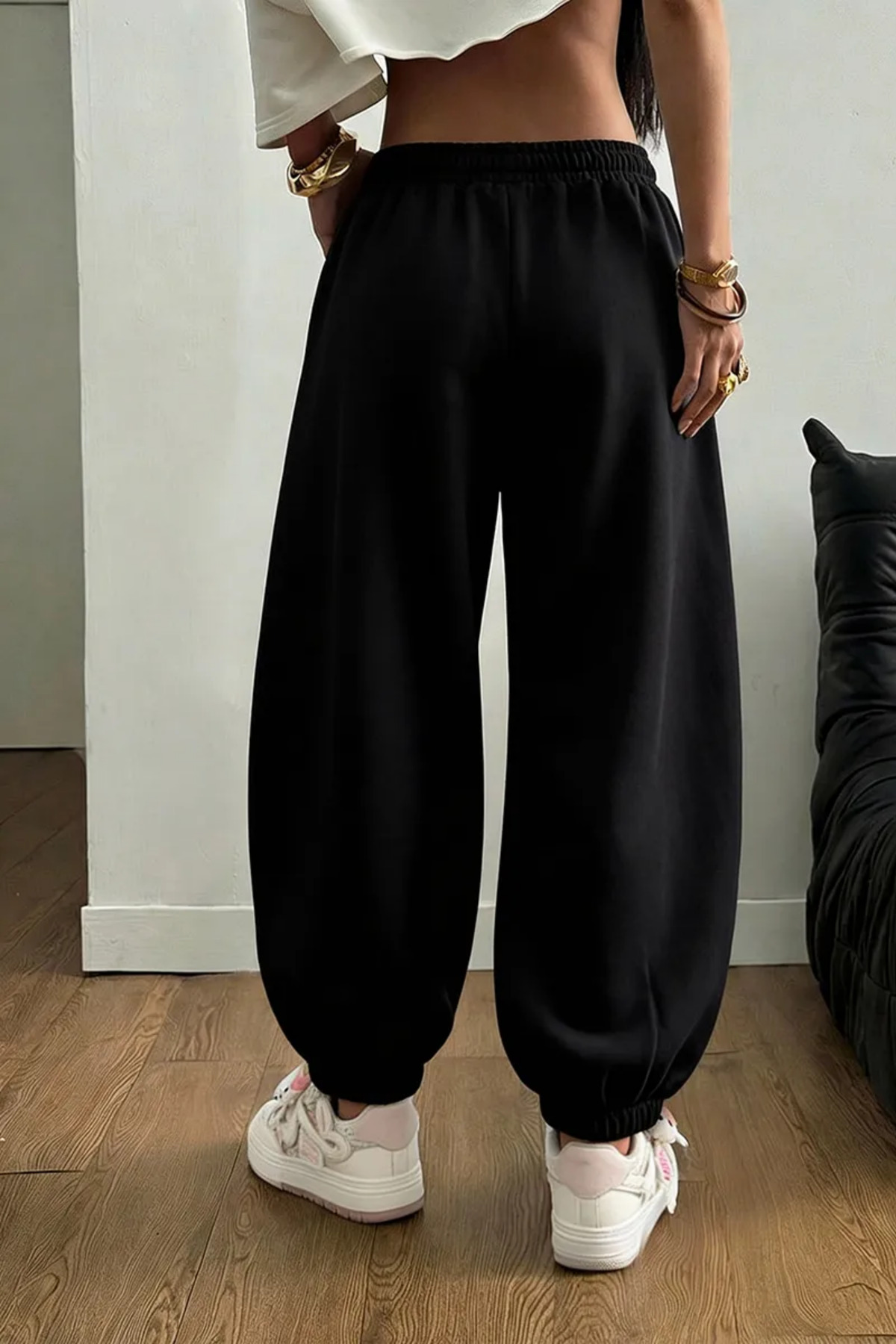 vladivosto Geniş Kalıp Paçası Lastikli Günlük Unisex Yüksek Bel Ekstra Bol Büyük Beden Oversize Baggy görsel 6