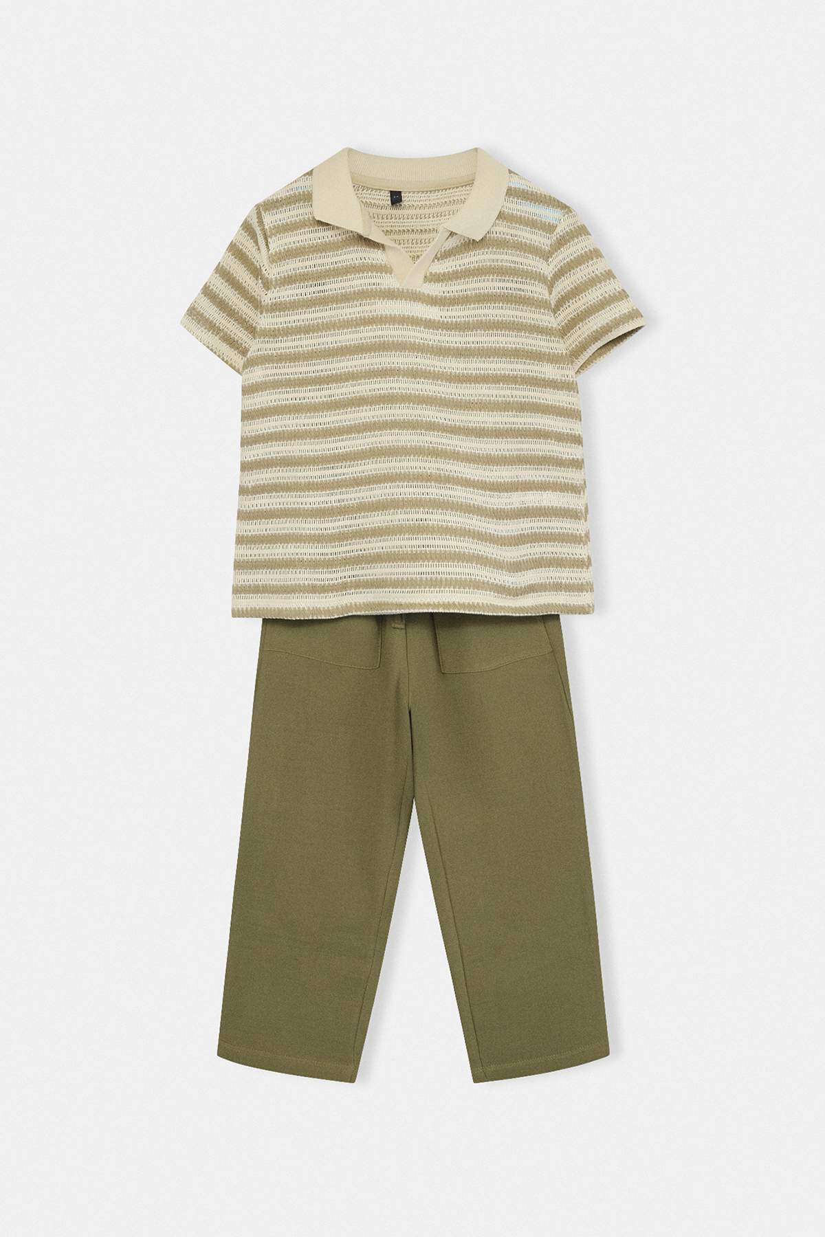 Trendyolmilla  Taş Dokulu Örme Erkek Çocuk Alt - Üst Takım TKDSS26AU00009 - Görsel 3