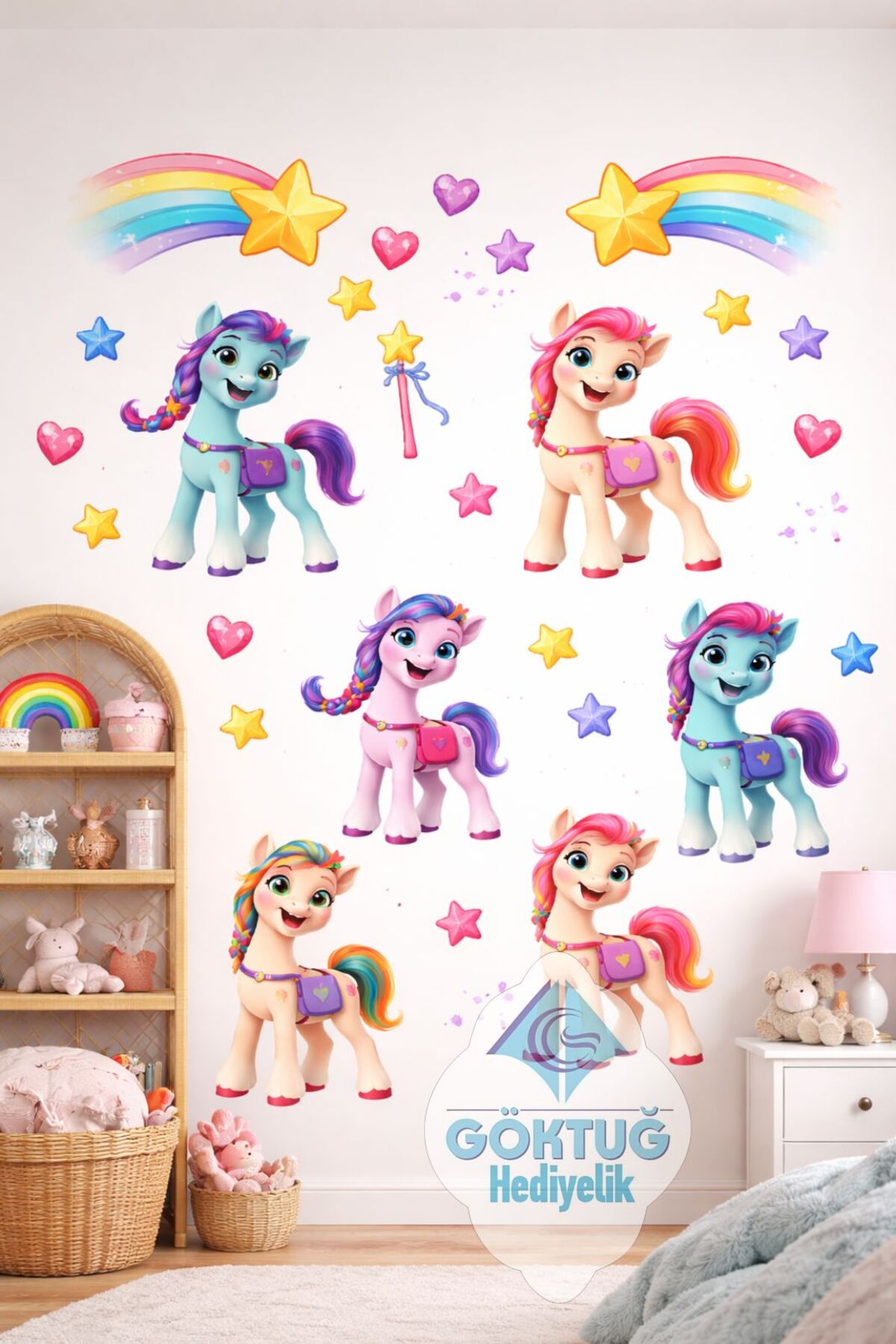 My Little Pony Wall Sticker Closet Sticker Unicorn Kids Room Sticker Set