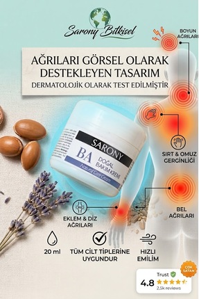 Sarony 20 ml Seyahat Boyu Şifalı Bitkiler - Konsantre Güçlü Formül, Yoğun Kas...