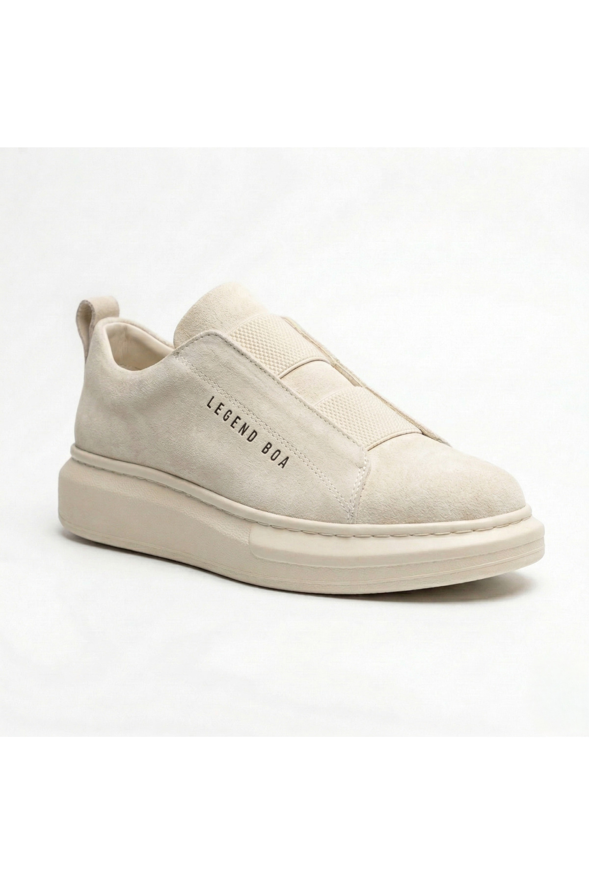 BA0307 Thick Sole Suede Double Band Beige Men's Casual Shoes – Orthopedic And Stylish