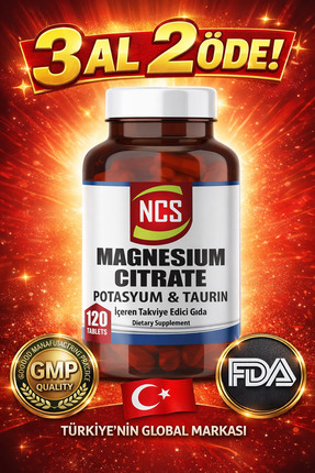 Ncs Magnezyum Sitrat Kalium 120 Tablet 4 Lü Form (POTASYUM TAURİN) & Vitamin ...