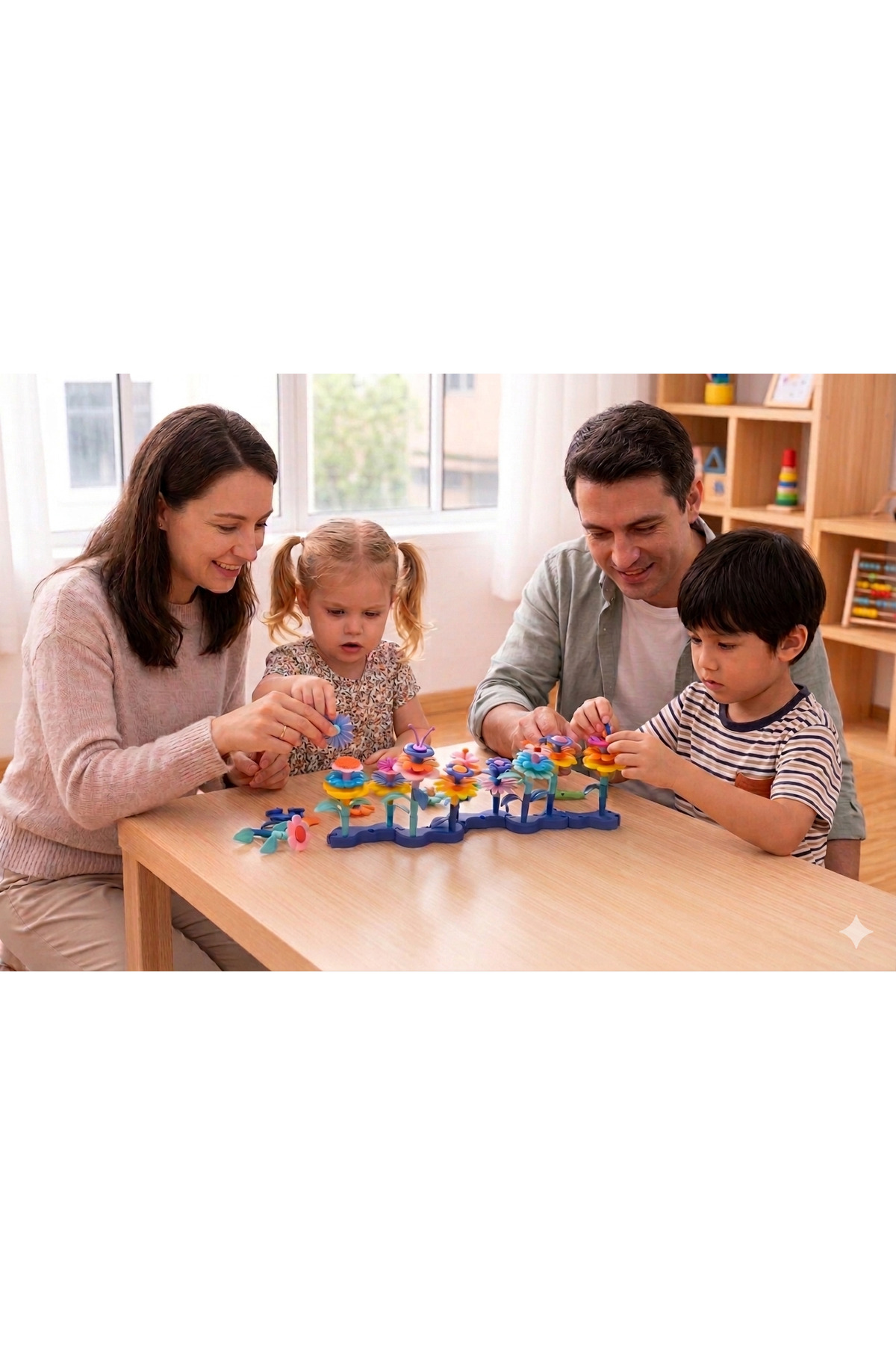 toysmilla Çiçek Bahçesi Oyuncağı Montessori Okul Öncesi +3 Yaş 52 Parça Yapım Seti Bul Tak Blok Eğitici fotoğrafı 3 (önizleme)