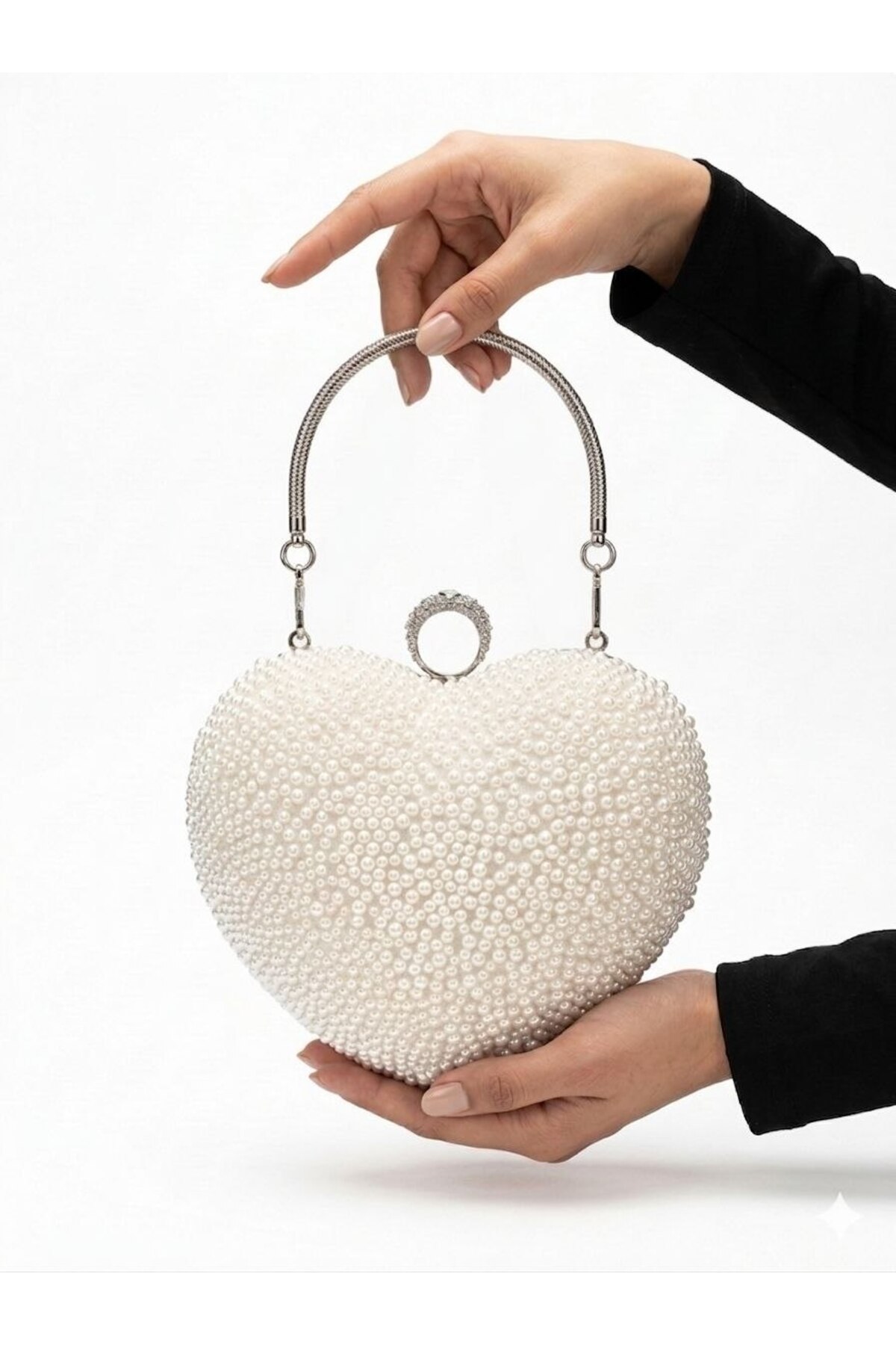 Women Heart Gemstone Crystal Evening Bag Special Day Bag