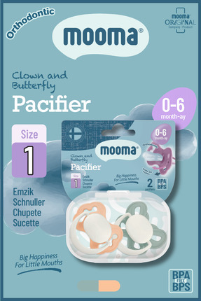 MOOMA Clown & Butterfly Silikon Emzik 2’li No:1 (0–6 Ay) River Green & Light ...