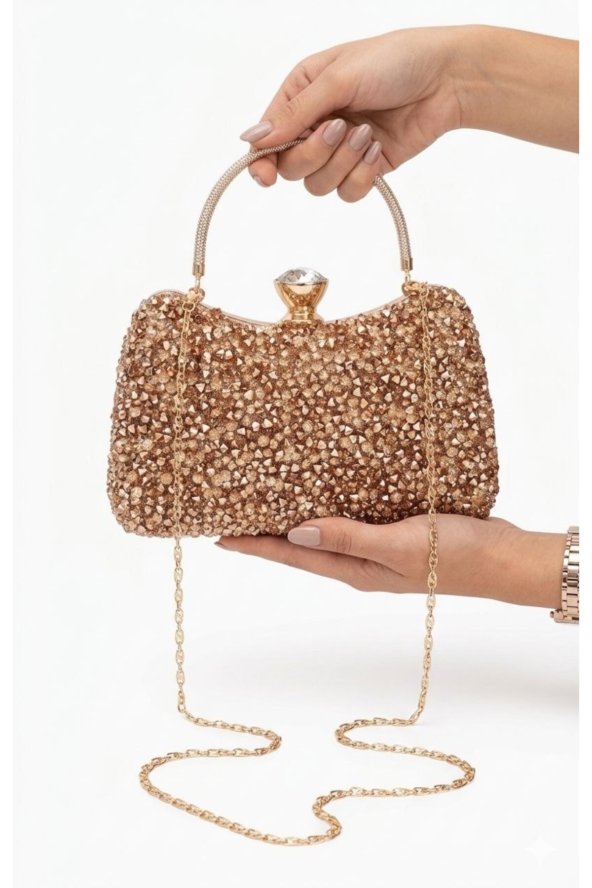 WOMEN 'S CRYSTAL COARSE GEMSTONE EVENING DRESS BAG